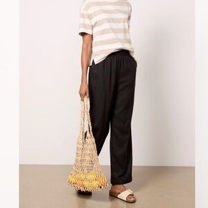 NWT LNA CLOTHING Declan Linen Pant in Black